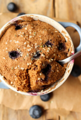 Blueberry Muffin in a Mug - foodcrushes.com