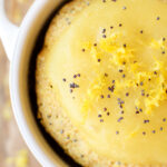 Frosted Lemon Poppy Seed Mugcake - foodcrushes.com