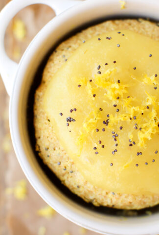 Frosted Lemon Poppy Seed Mugcake - foodcrushes.com