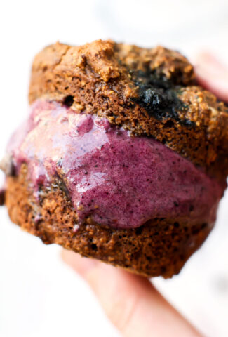 Chocolate Blueberry Muffin Ice Cream Sandwiches | Vegan & GF