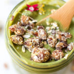 Matcha Chia Oat Pudding with Lemon Vanilla Rawnola {vegan}