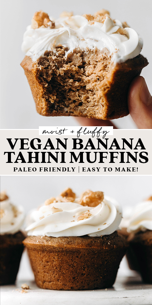 Vegan Paleo Banana Tahini Muffins