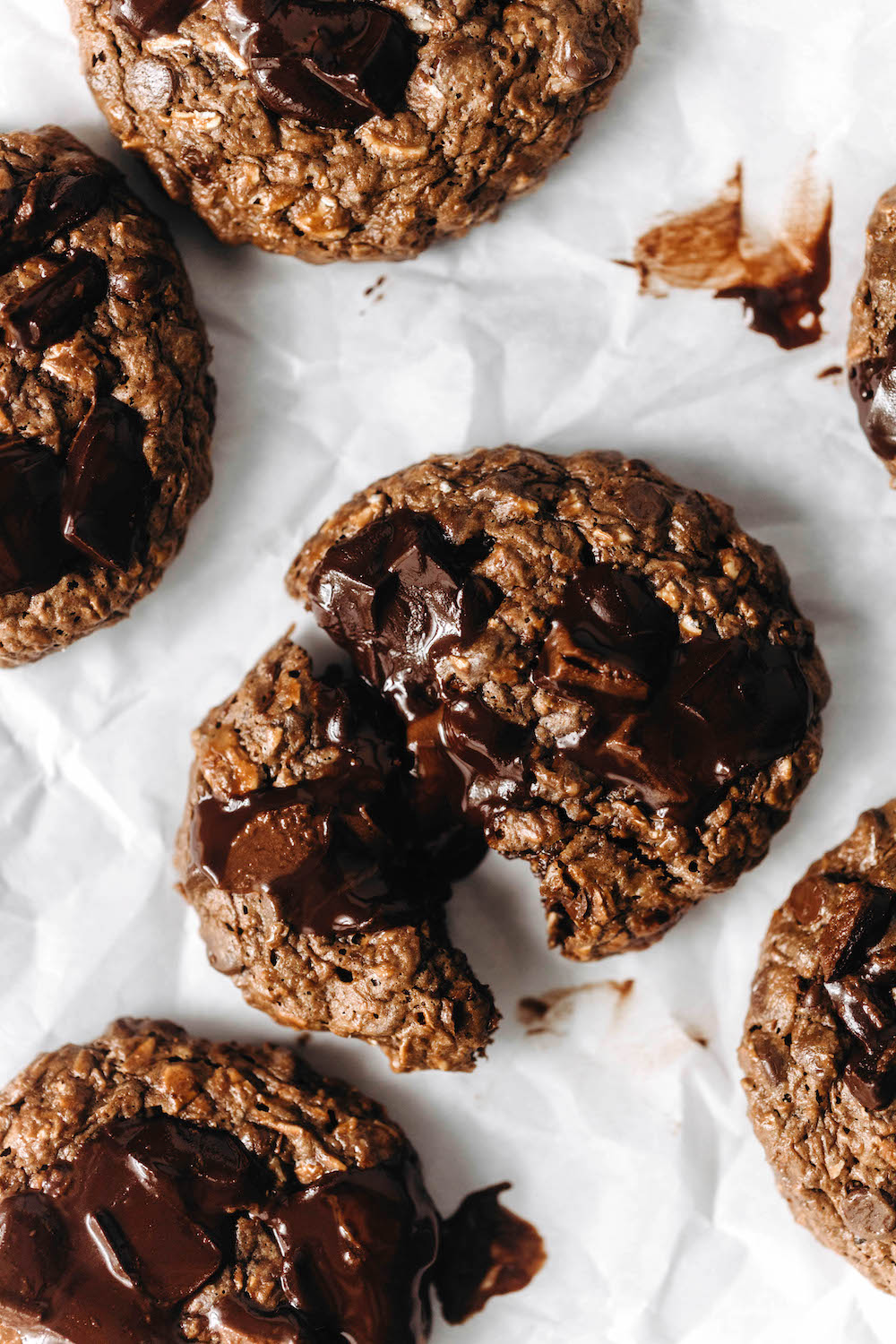 Double Chocolate Oatmeal Cookies (vegan + gluten-free)