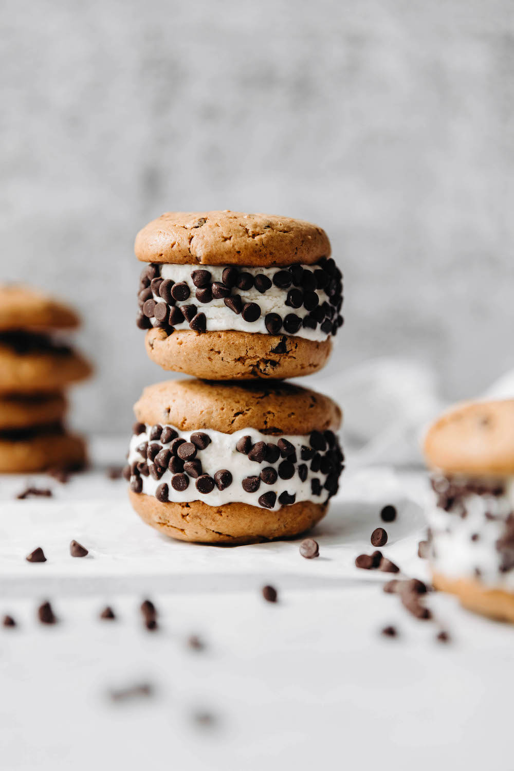 Tahini Chocolate Chip Ice Cream Sandwiches (vegan + grain-free)