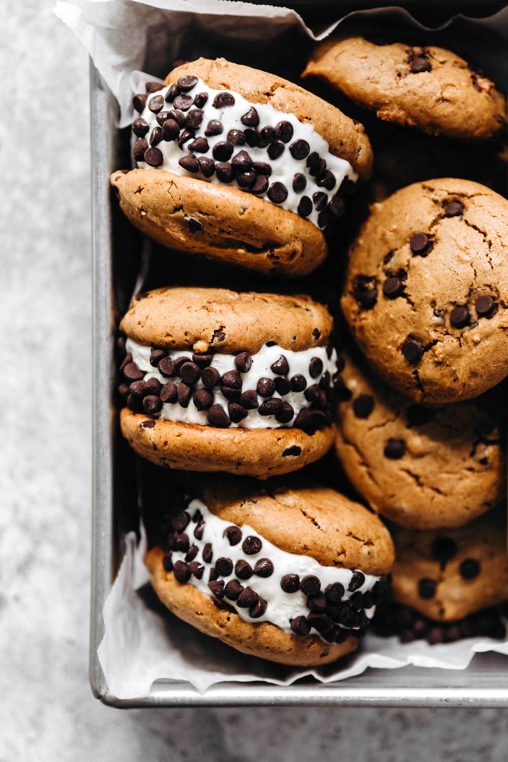 Tahini Chocolate Chip Ice Cream Sandwiches (vegan + grain-free)