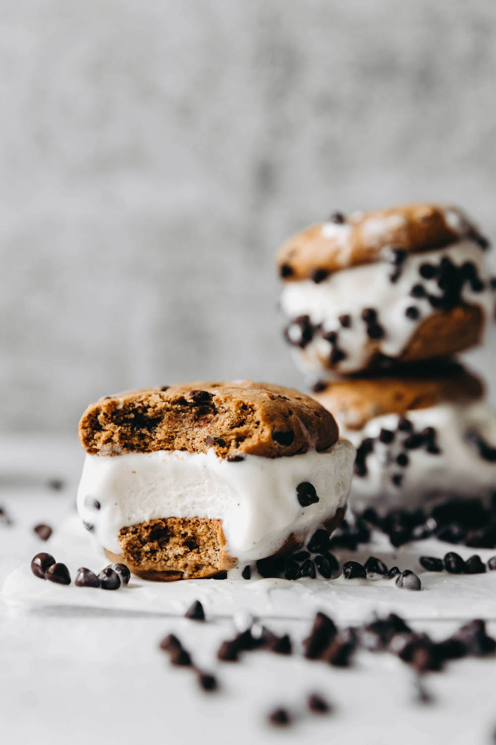 Tahini Chocolate Chip Ice Cream Sandwiches (vegan + grain-free)