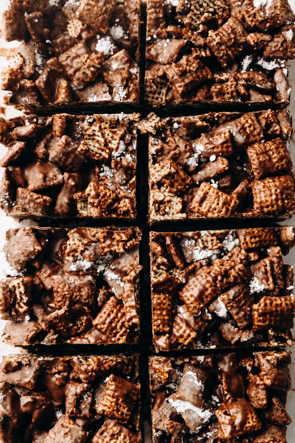 Puppy Chow Bars (vegan + nut-free)