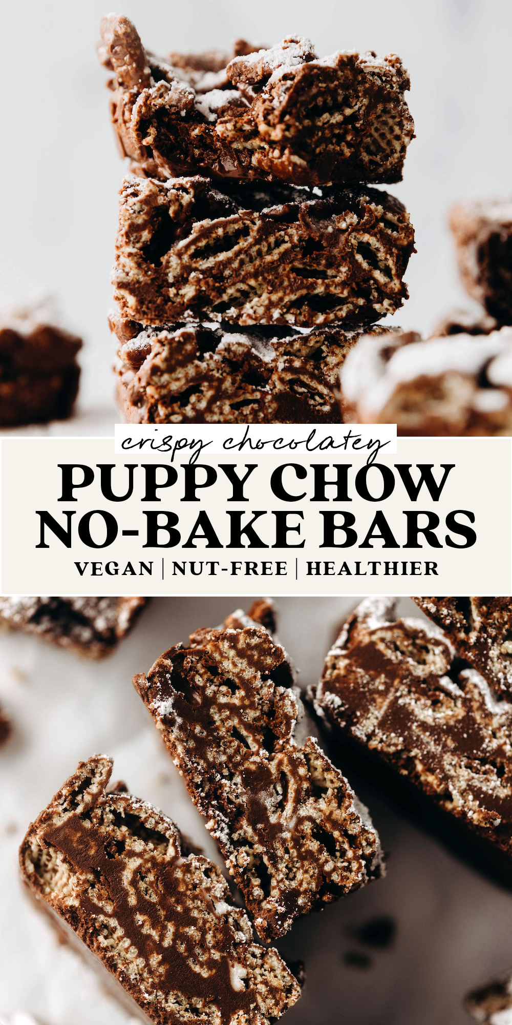 Puppy Chow Bars (vegan + nut-free)