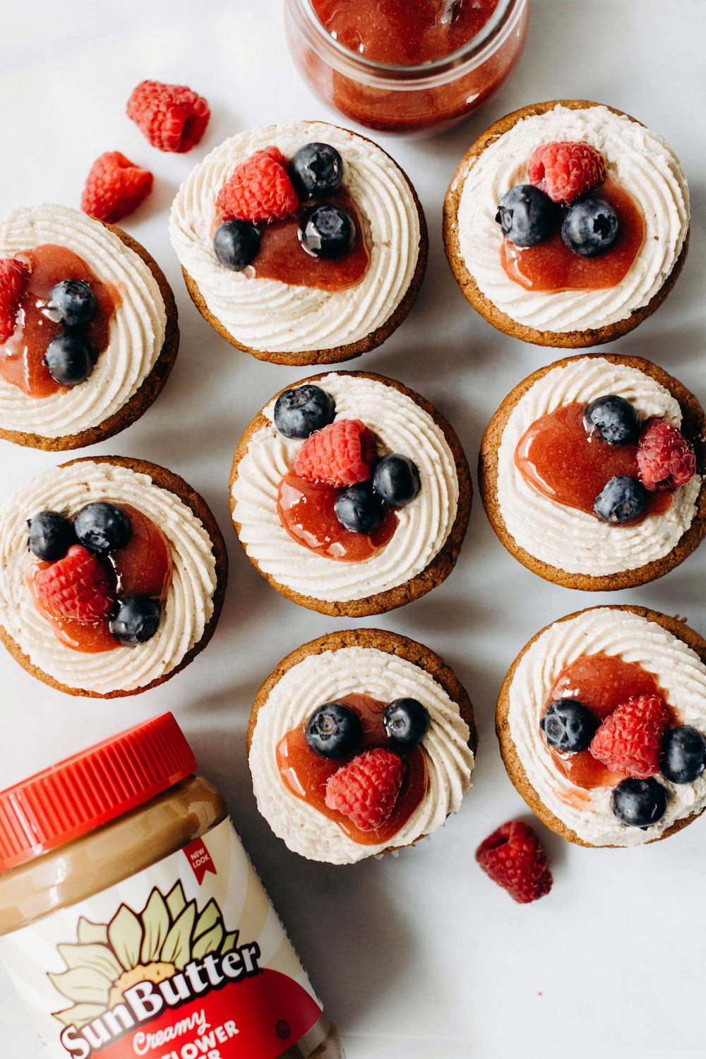 SunButter & Jelly Cupcakes (vegan + grain-free)