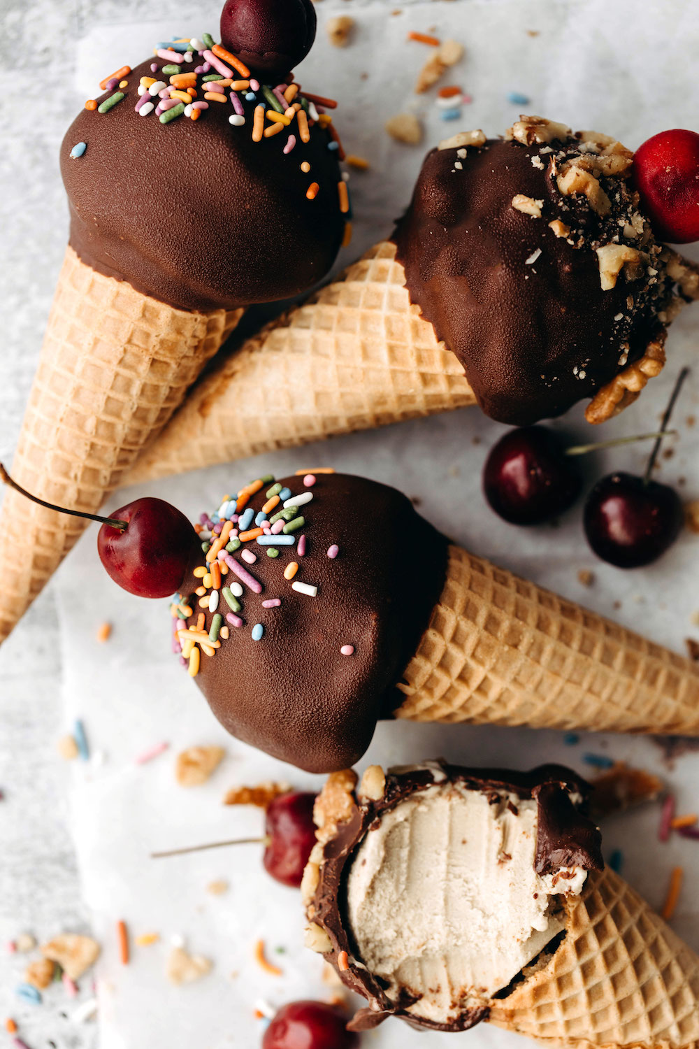 Cookie Dough Ice Cream Sundae Cones