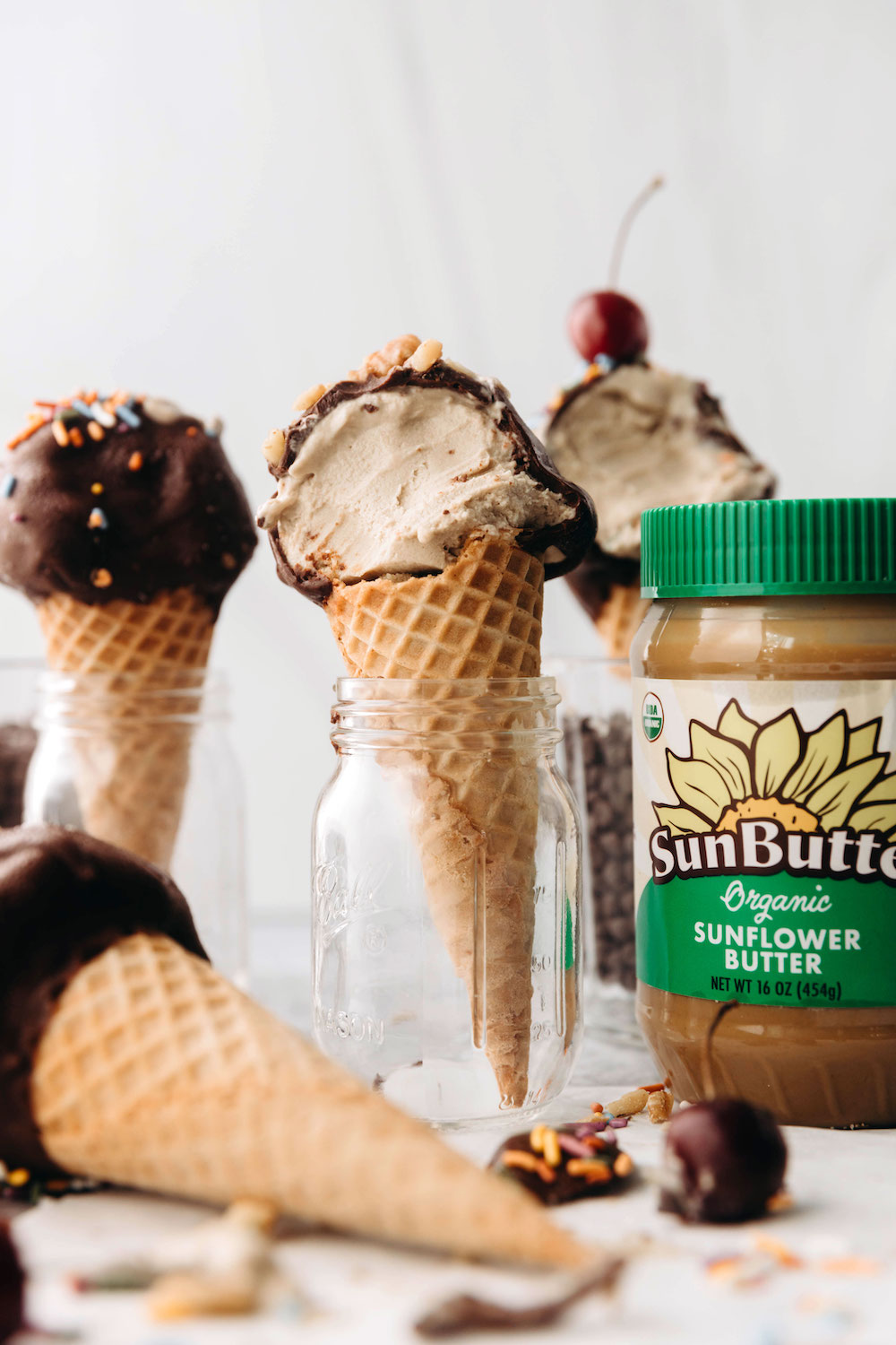 Cookie Dough Ice Cream Sundae Cones