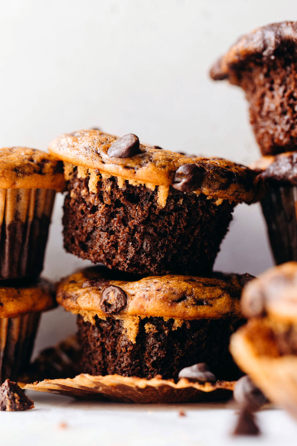 Pumpkin Black Bottom Cupcakes (vegan + grain-free)