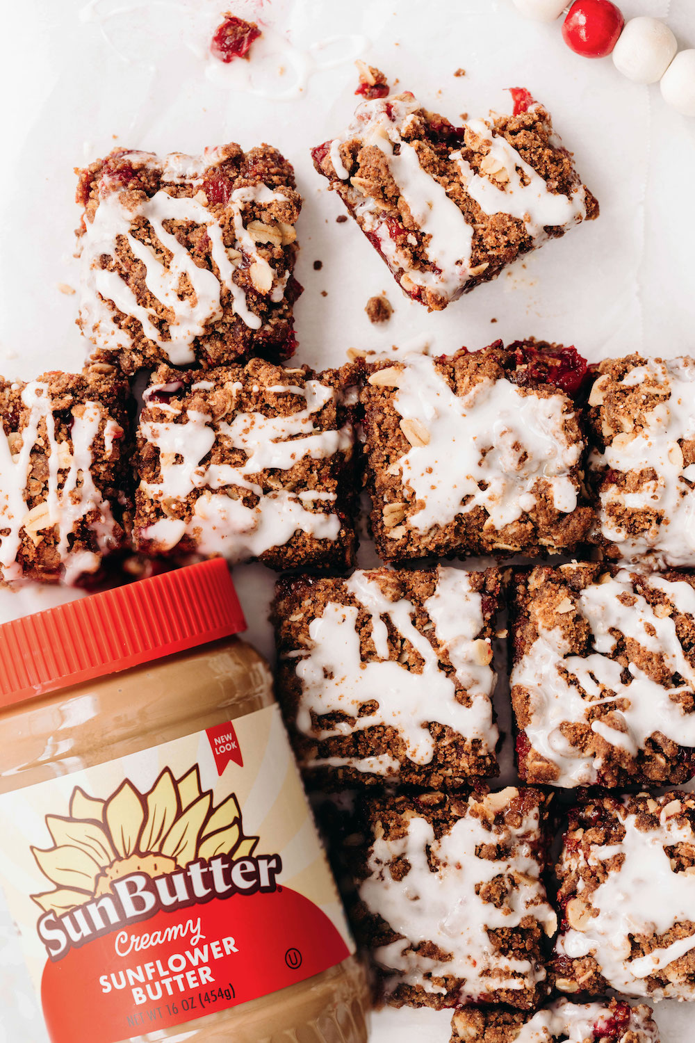 Cranberry Gingerbread Crumb Bars (vegan/gluten-free)