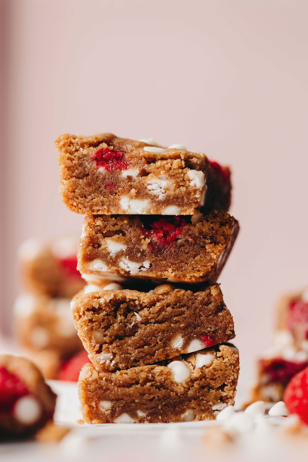 Raspberry White Chocolate Cookie Bars (vegan + gluten-free)