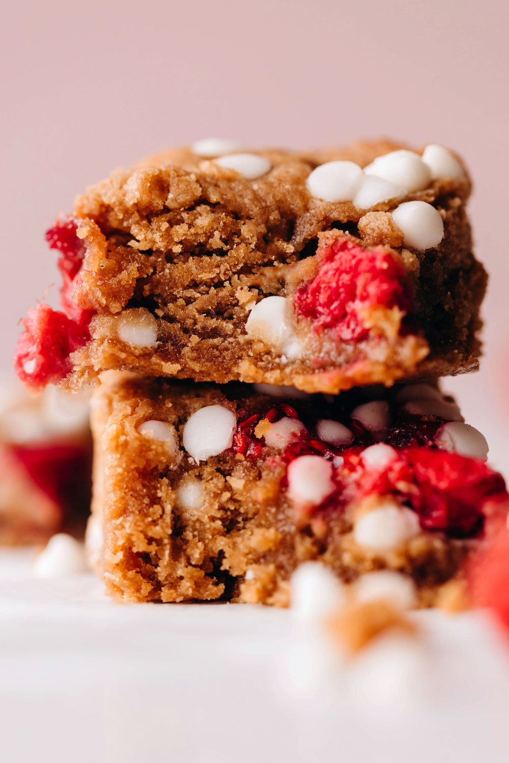 Raspberry White Chocolate Cookie Bars (vegan + gluten-free)