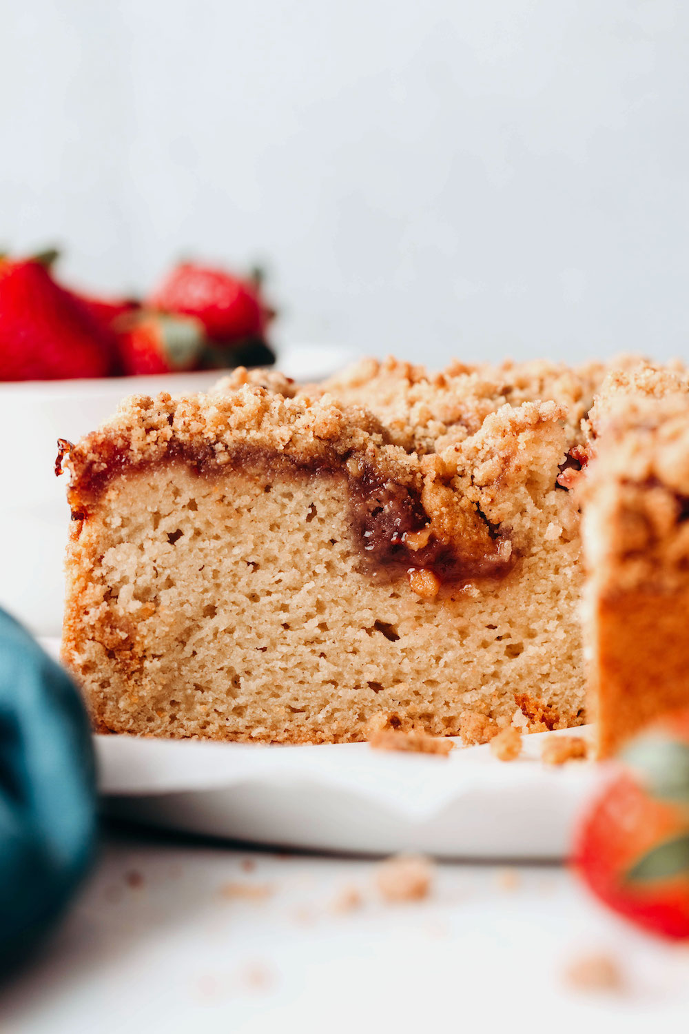 Vegan Strawberry Crumb Cake (gluten-free)
