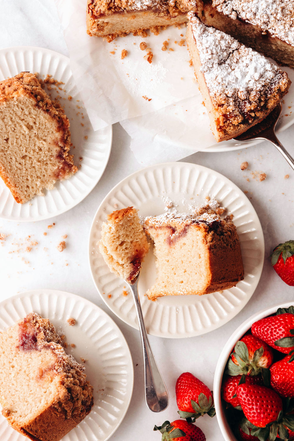 Vegan Strawberry Crumb Cake (gluten-free)