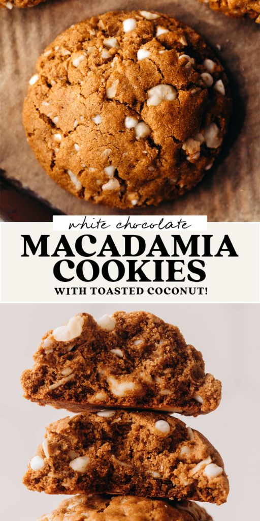White Chocolate Coconut Macadamia Cookies (vegan)