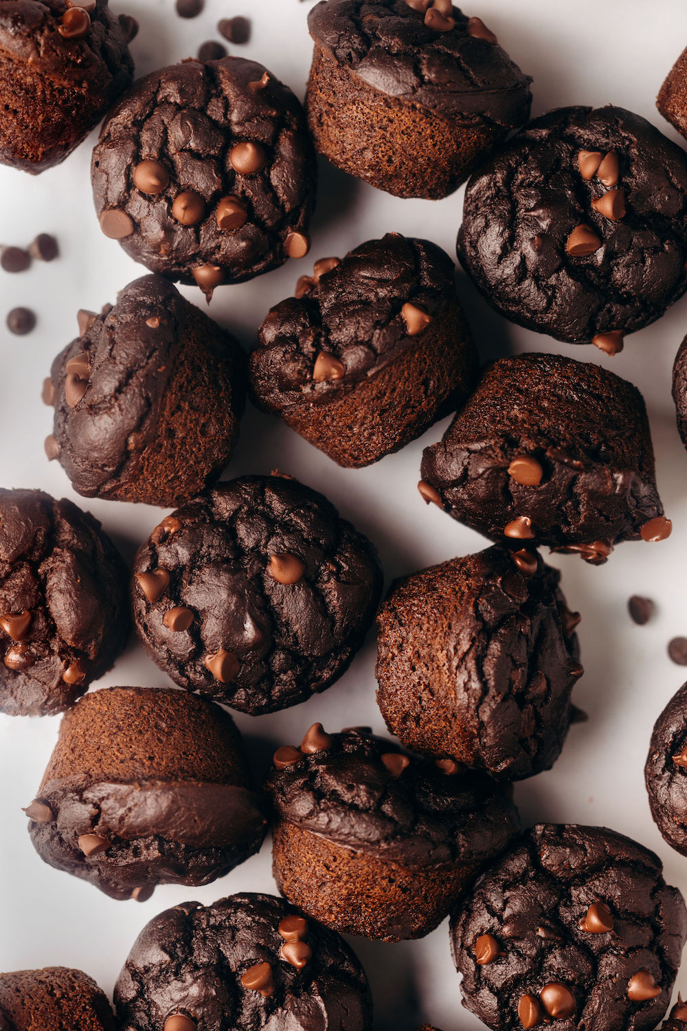 Healthy Chocolate Mini Muffins (with fruit and veggies!)