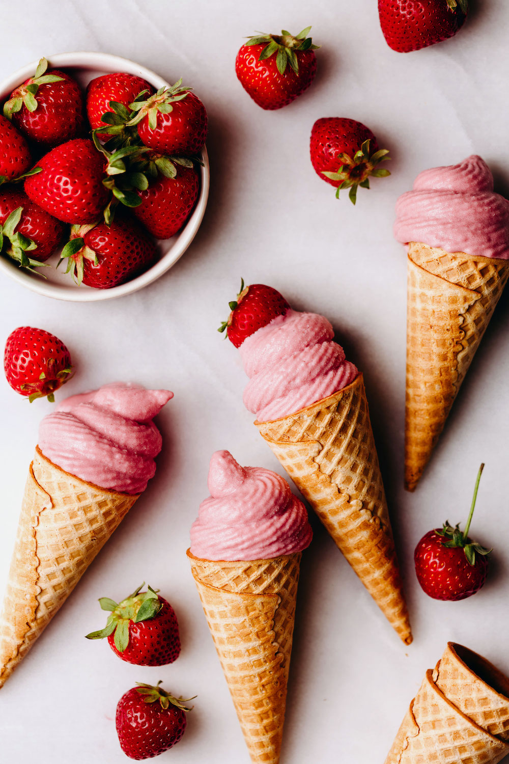 Dairy-Free Strawberry Soft Serve