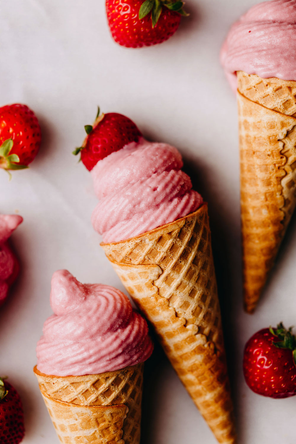 Dairy-Free Strawberry Soft Serve