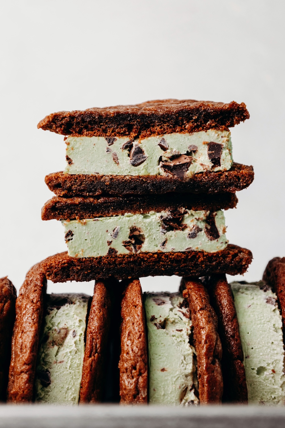 Mint Chocolate Chip Ice Cream Sandwiches (gluten-free + dairy-free)
